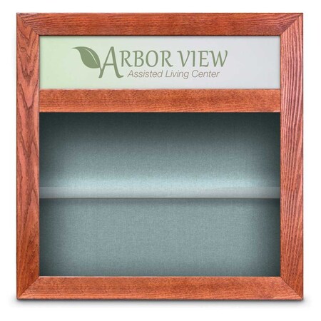 United Visual Products Outdoor Enclosed Combo Board, 42"x32", Bronze Frame/Blue & Forbo UVCB4232ODBZ-BLUE-FORBO
